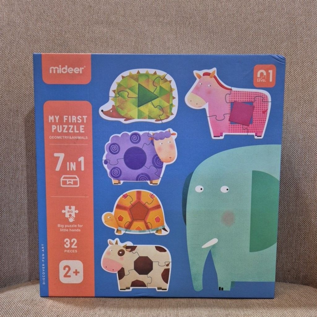Preloved - Mideer 7 in 1 My First Puzzle Geometry & Animals