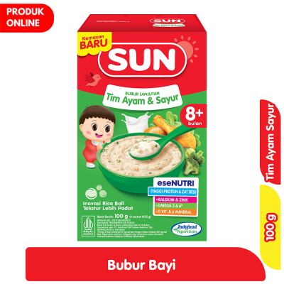 SUN Bubur Lanjutan Rasa Tim Ayam Sayur – MPASI Bayi 8 Bulan – Gurih & Bergizi – Ready Stock Langsung