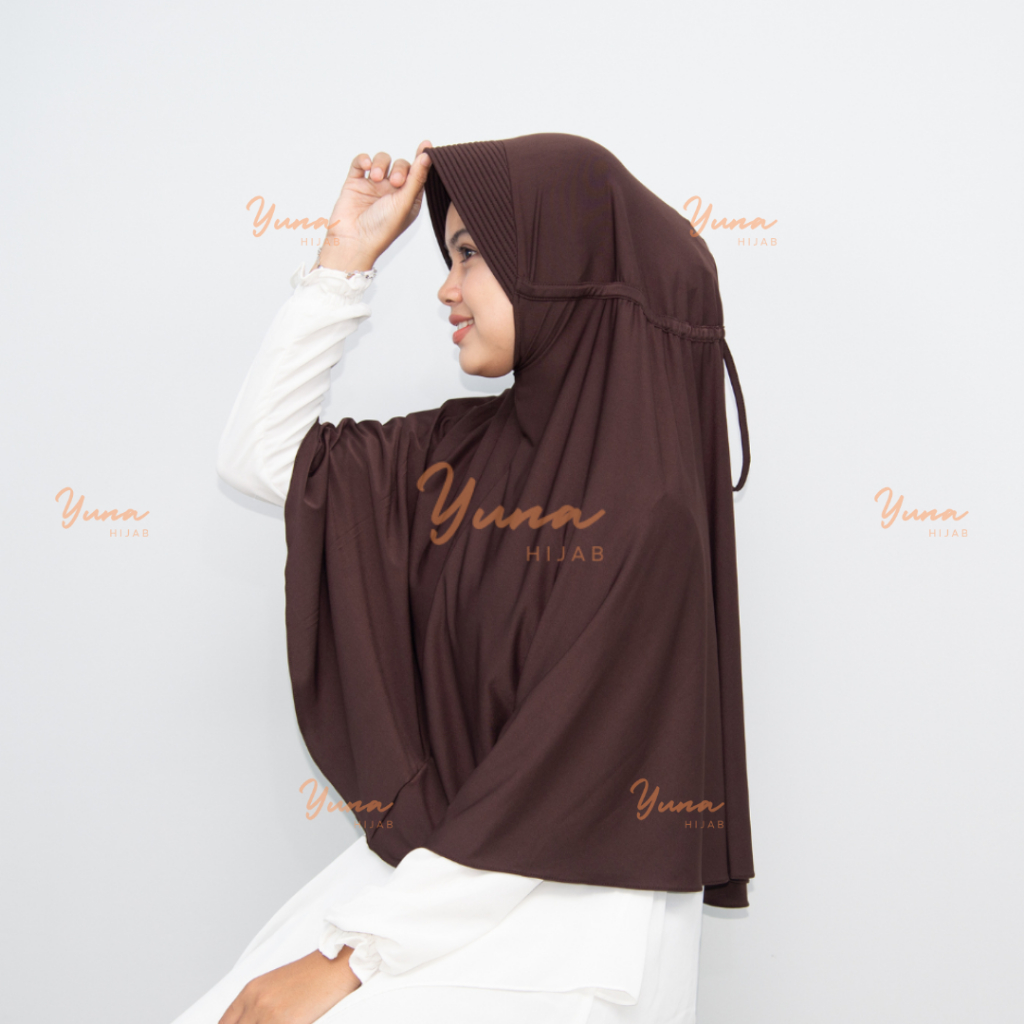 Hijab Serut Belakang Spandex Jersey Premium Size XL I Bergo Serut Hamidah