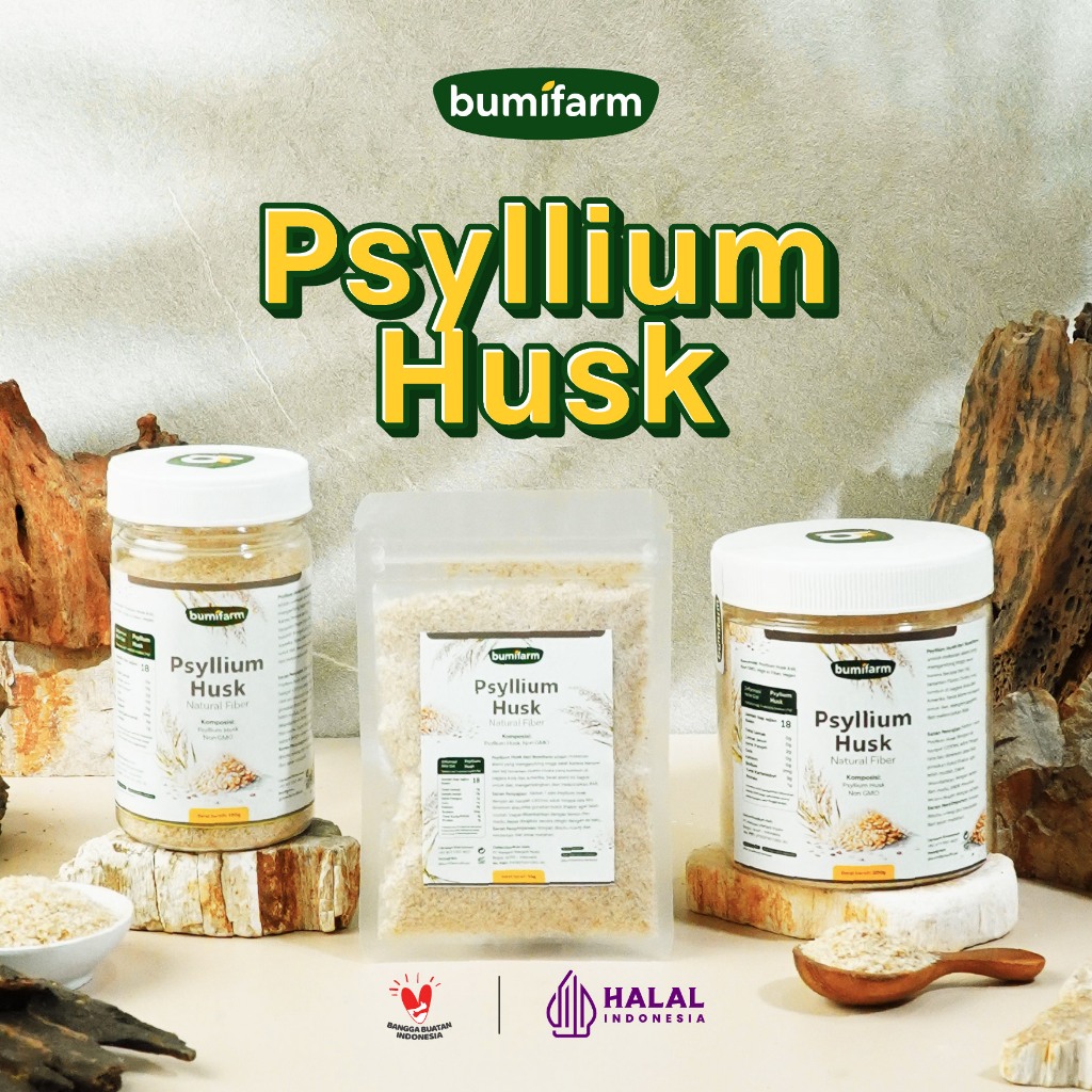 PSYLLIUM HUSK MINUMAN SERBUK SERAT ALAMI UNTUK SEMBELIT BUMIFARM/ PSYLLIUM HUSK ORGANIC / DETOKS / S