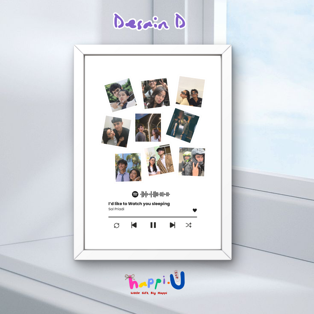 Happi.U Gift Desain D - Gift Foto Frame 3D Custom 21x30 A4 | Gift Ideas Bingkai Foto Custom | Kado U