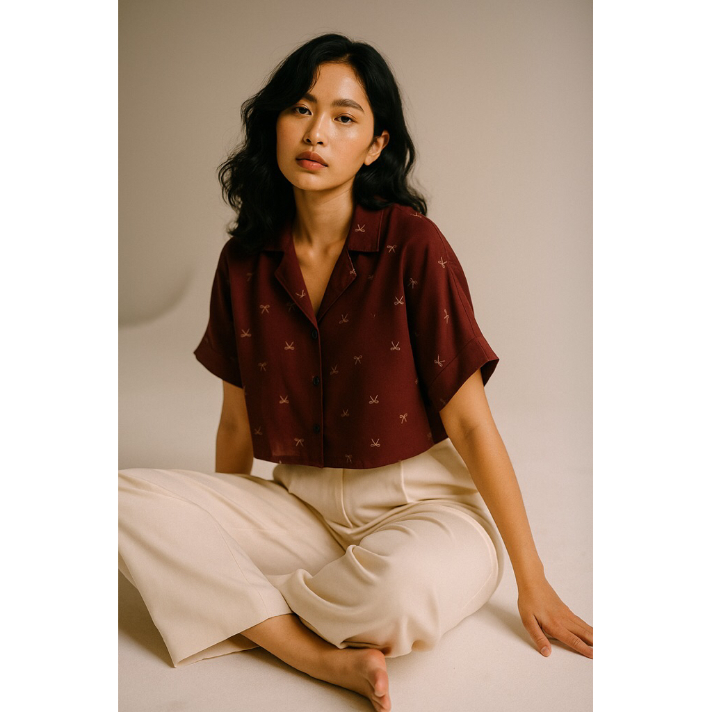 [CROPTOP 2026] Crop Top Wanita Rayon Adem / Atasan Crop Kekinian Lengan Panjang Casual / Crop Top Ra