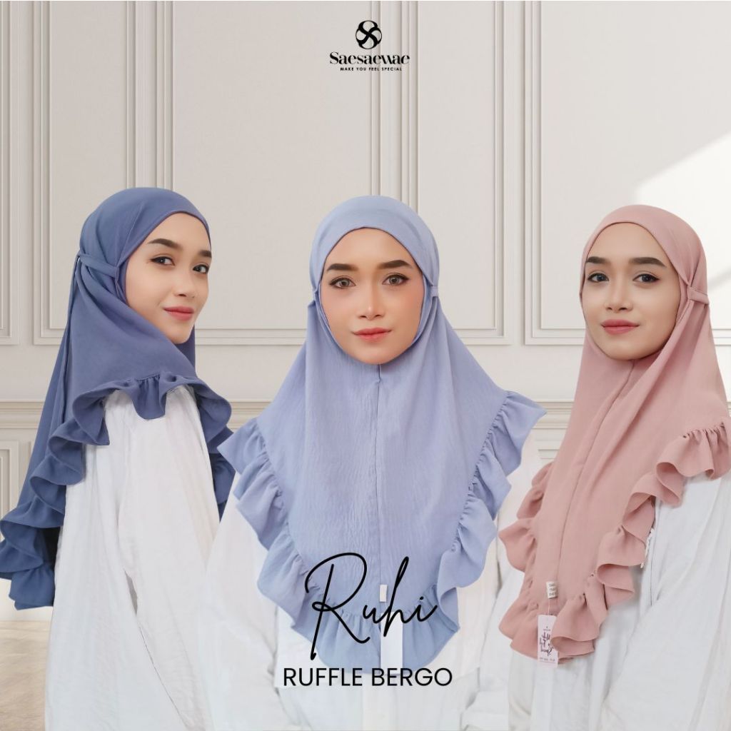 SAESAEWAE-Ruhi-Bergo Maryam Rempel Bergo Rempel Diamond Bergo Non Pet Jilbab Rempel Bergo Kriwil