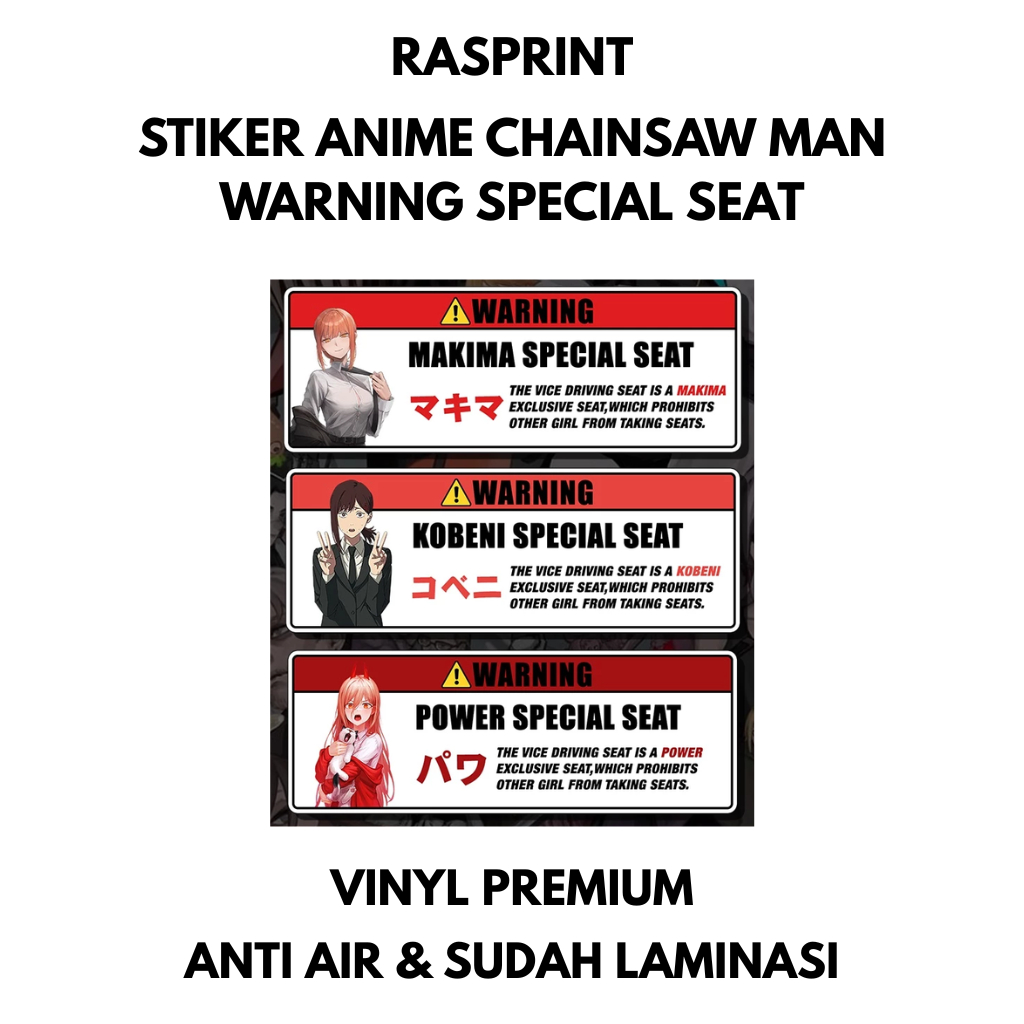 Sticker Anime Chainsaw Man Vinyl Anti Air