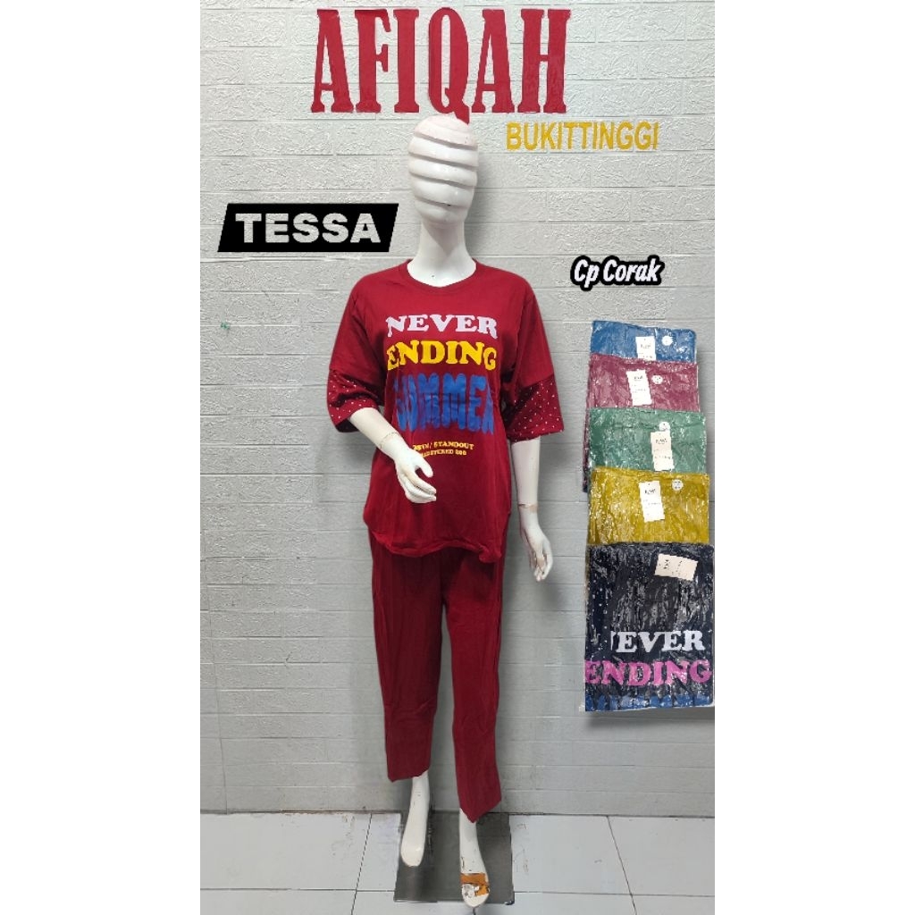 TOKO AFIQAH BUKITTINGGI - BAJU TIDUR TESSA CORAK STANDAR