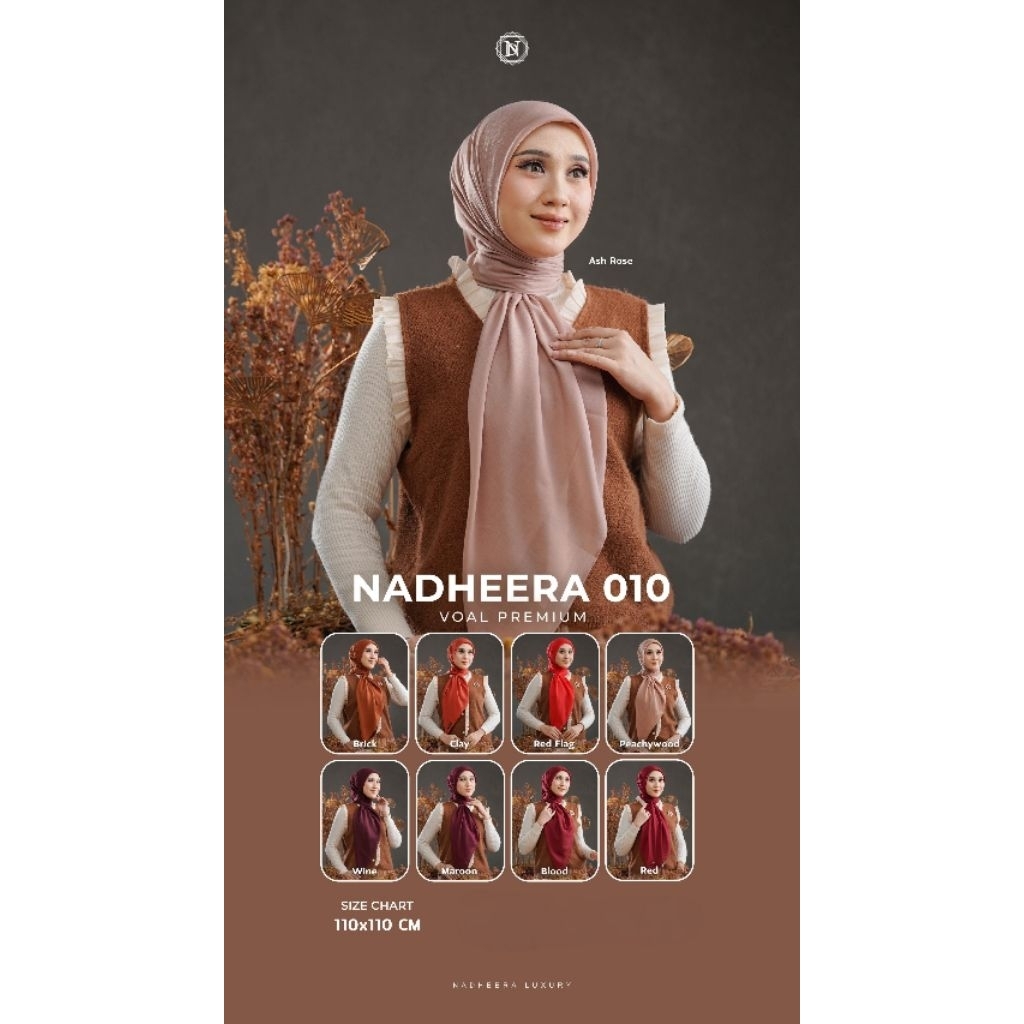 NADHEERA 010 HIJAB SEGIEMPAT POLOS NADHEERA LUXURY