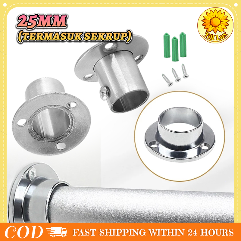 Bracket Flange Tinggi Stainless 304 25mm/1inch Kuat Untuk Pipa Bulat Dan Rak