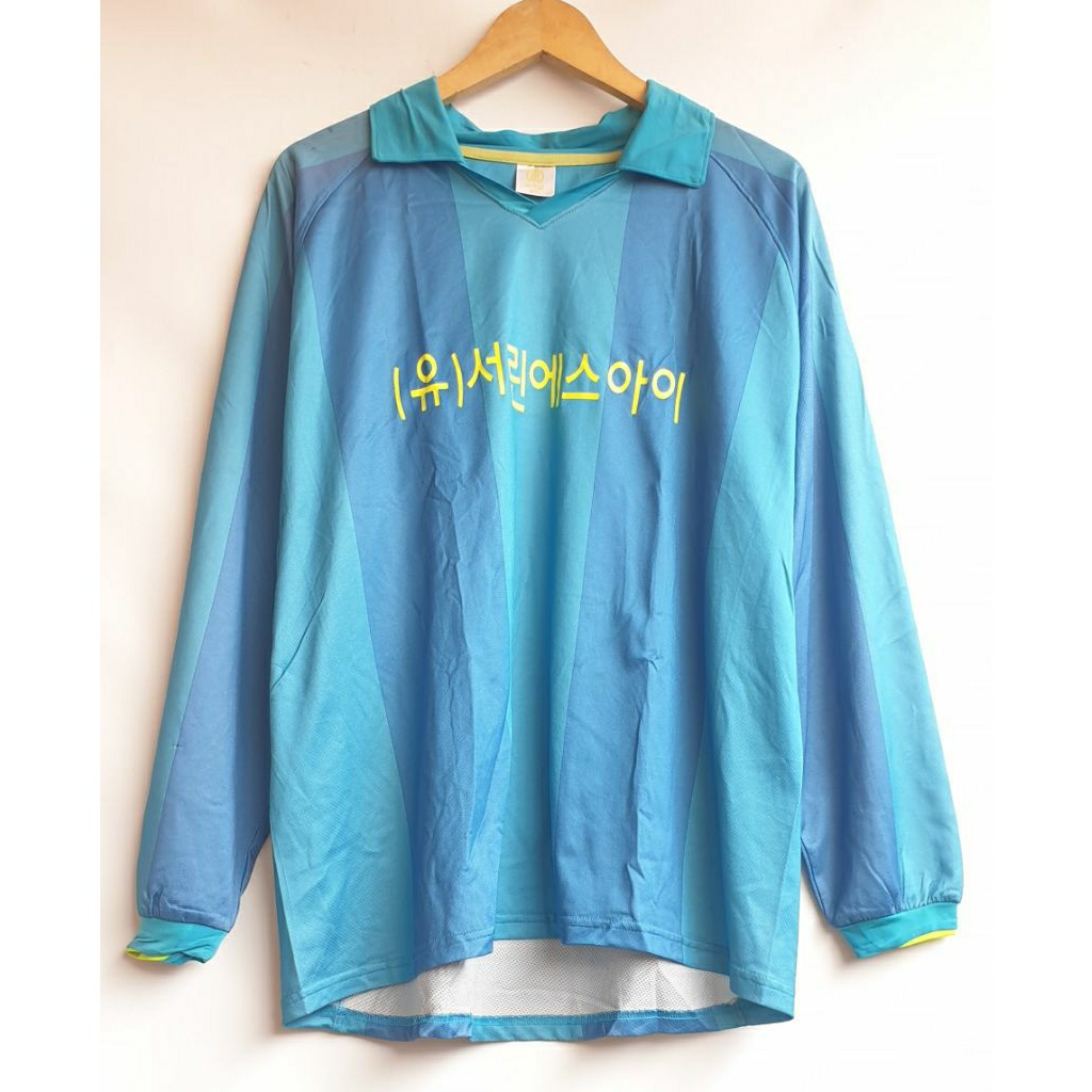 Jersey Olahraga Lengan Panjang Sport Football Sepak Bola Futsal Merek U.T.U Warna Biru Muda Motif Ga