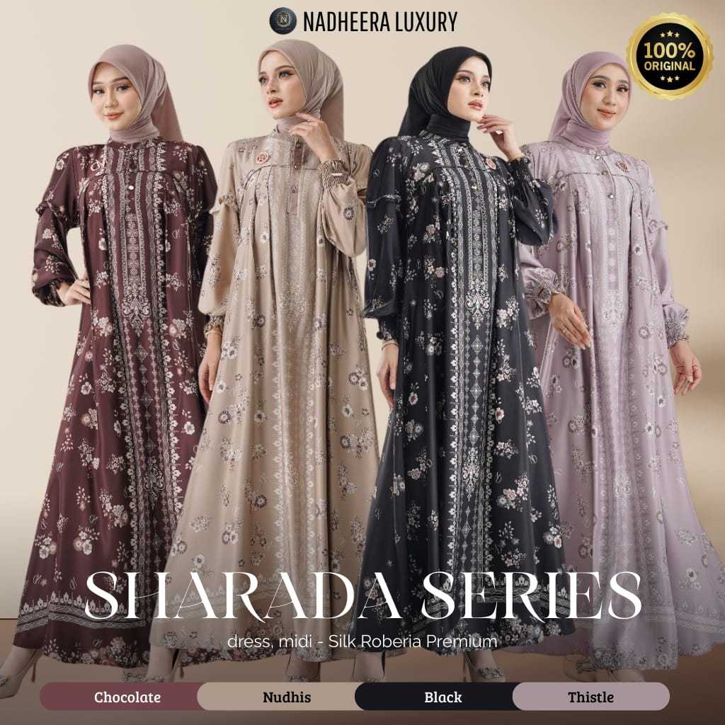 READY COD / PROMO / SHARADA SERIES ( DRESS & MIDI ) NADHEERA LUXURY TERBARU / GAMIS NADHEERA LUXURY 