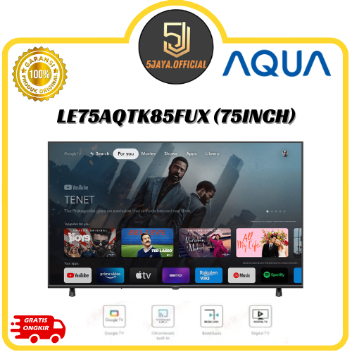 TV LED AQUA Google Android TV 75Inch - LED75AQTK85FUX