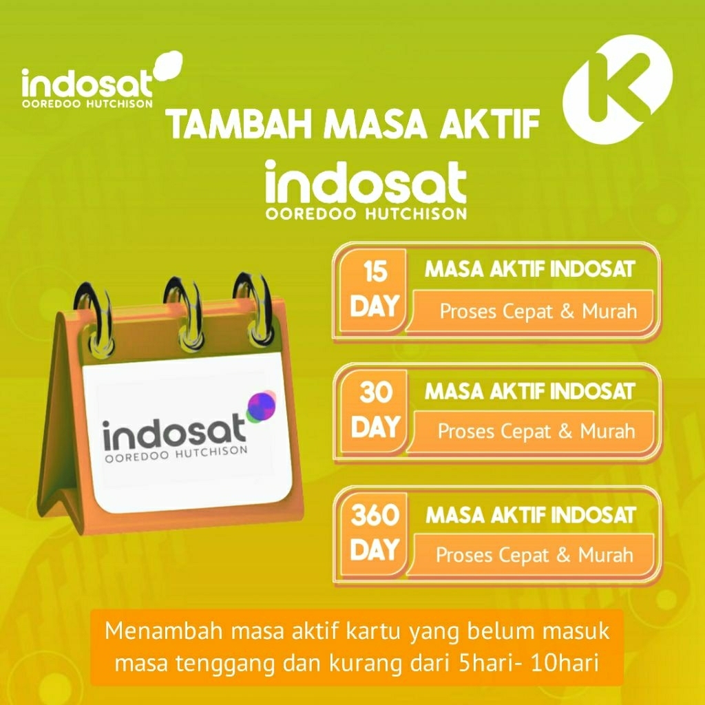 Tambah Masa Aktif Indosat 30Hari-360Hari/Masa Aktif Indosat