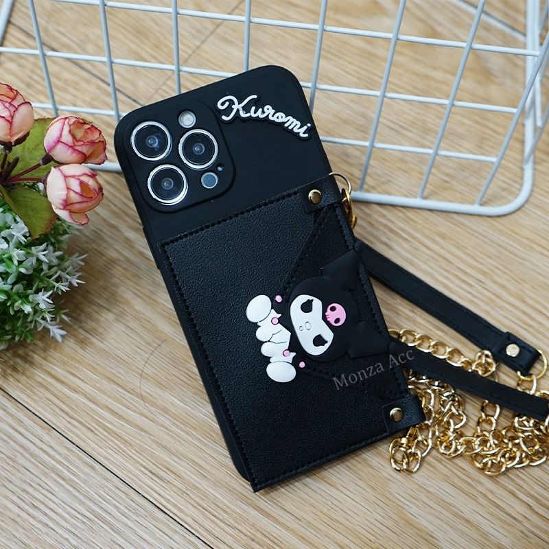 Case Dompet Tali Rantai For Xiaomi Redmi Note 14 A3 A2 Note 13 4G 13C 12C 10C Note 9 9C 9A 14T