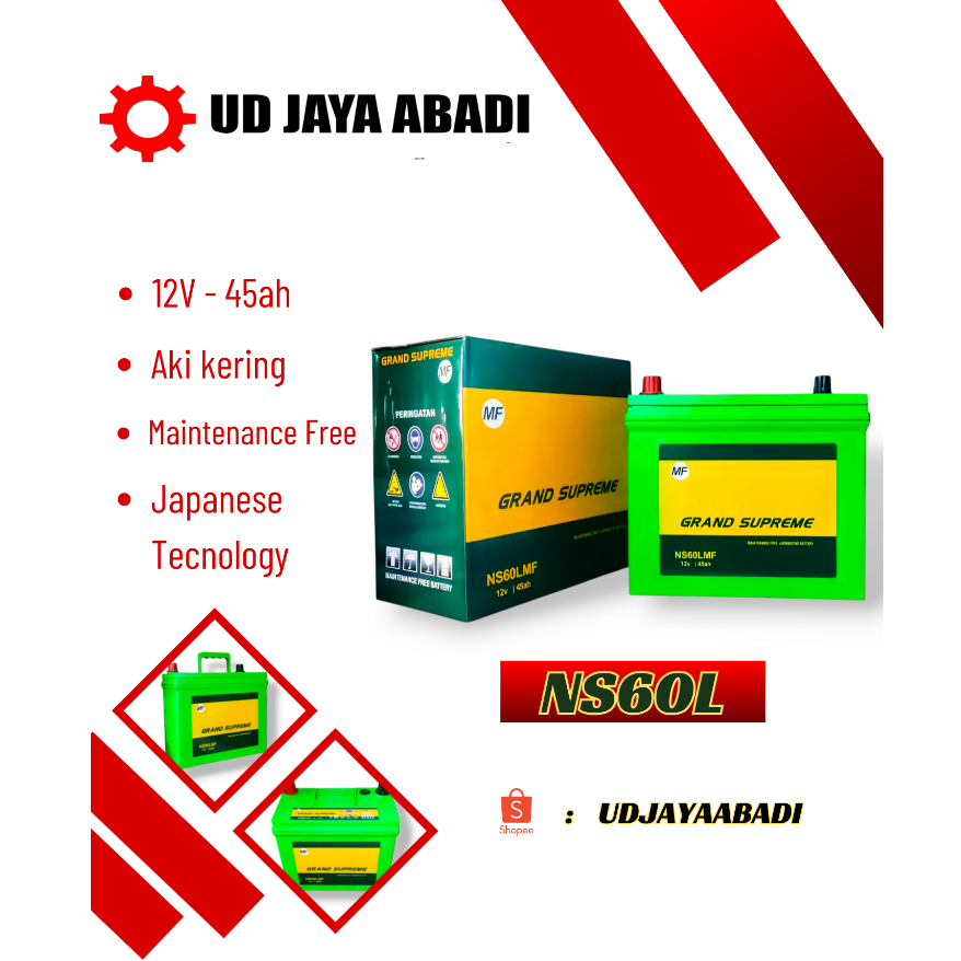 (Khusus pulau jawa) AKI MOBIL GS Grand Supreme NS60L/60R 12V-45H