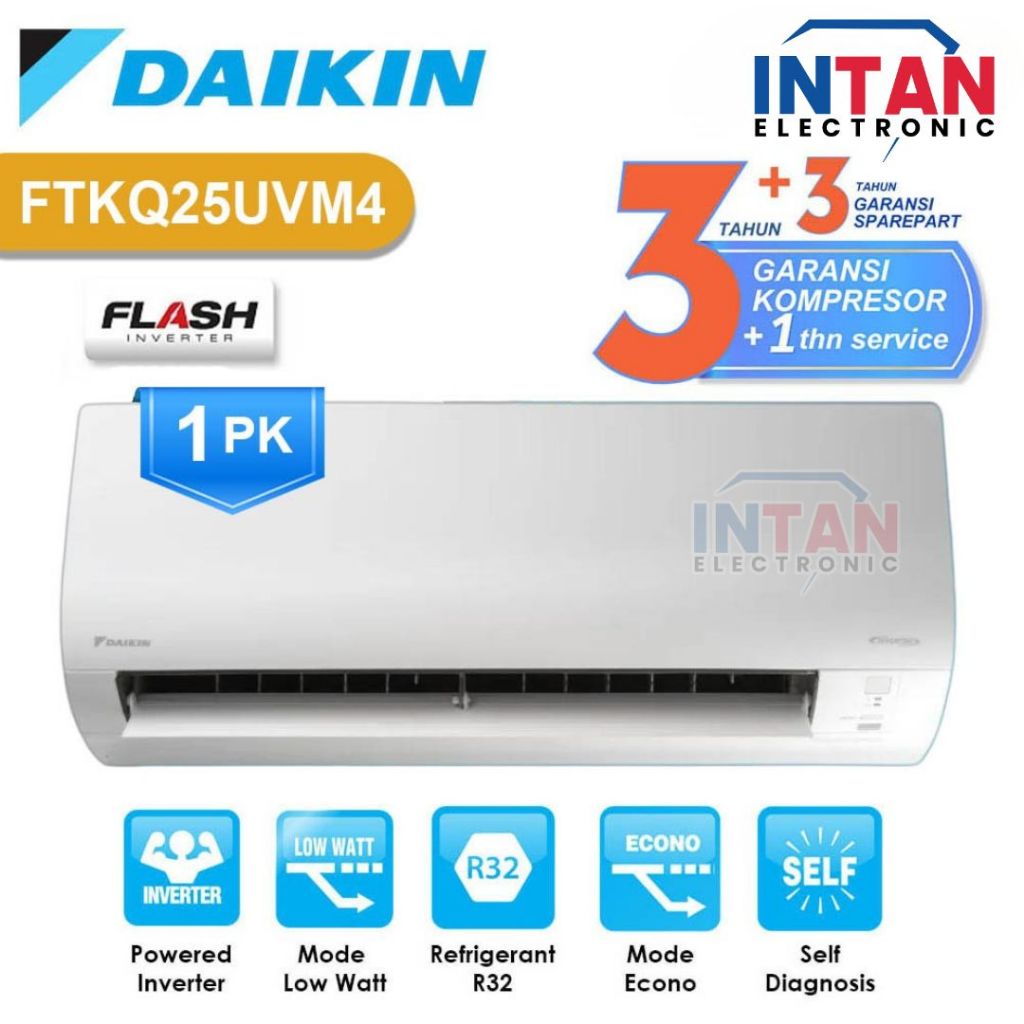 DAIKIN AC 1 PK FTKQ25UVM4 / AC FLASH INVERTER FTKQ25UVM4 MEDAN