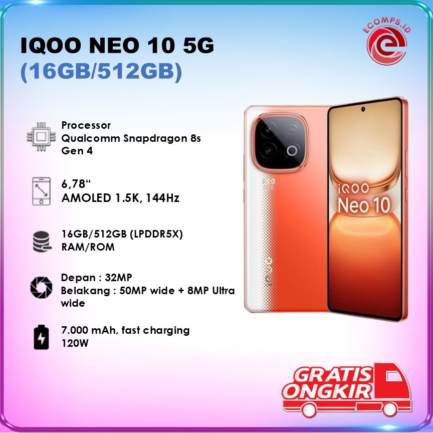 HANDPHONE IQOO NEO 10 5G 16GB 512GB