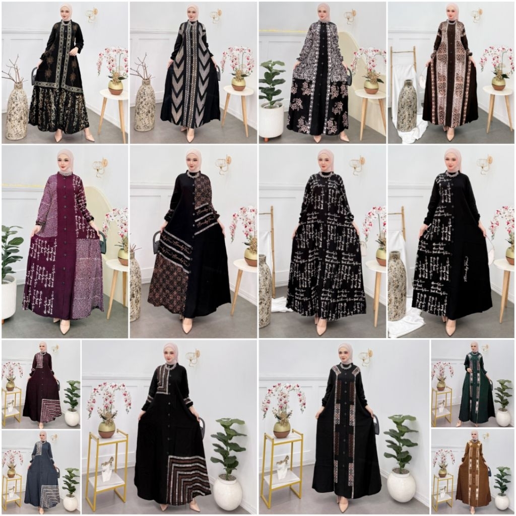 PALING BARU || AZZAHRA || Gamis Twill Ori || Kancing (Busui) || Cap Malaman || by Alena Batik