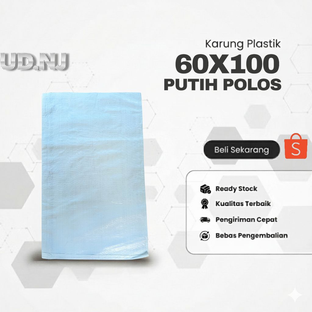 Karung Plastik Baru 60x100 (50Kg) Putih Polos