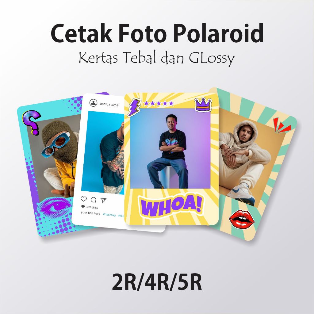 PAKET CETAK FOTO POLAROID FREE LAMINASI GLOSY 2R 4R 5R - CETAK FOTO POLAROID PREMIUM GLOSY - CETAK F