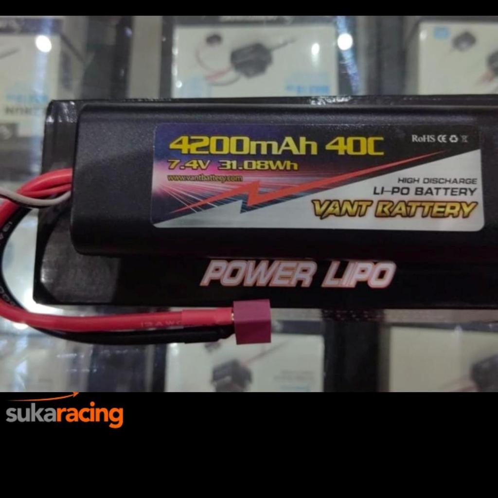 VANT 4200MAH 7.4V 40C HARD CASE TAMIYA PACK LIPO BATTERY #VANT4200R40-2S