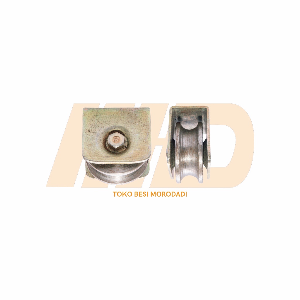 Roda Pagar Besi Super 15cm Bulat (U) || Roda Pintu Gerbang Besi Super