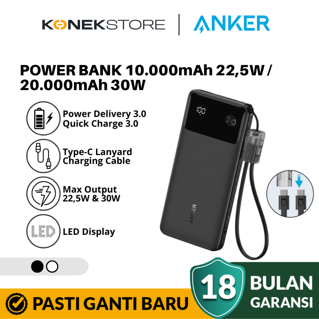 Anker Power Bank 10,000mAh 22.5W 20,000mAh 30W