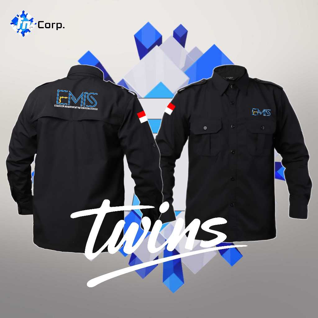 KEMEJA DINAS PDH PDL LENGAN PANJANG EMIS OPERATOR SEKOLAH MADRASAH PRIA WANITA ADEM LEMBUT FULL BORD