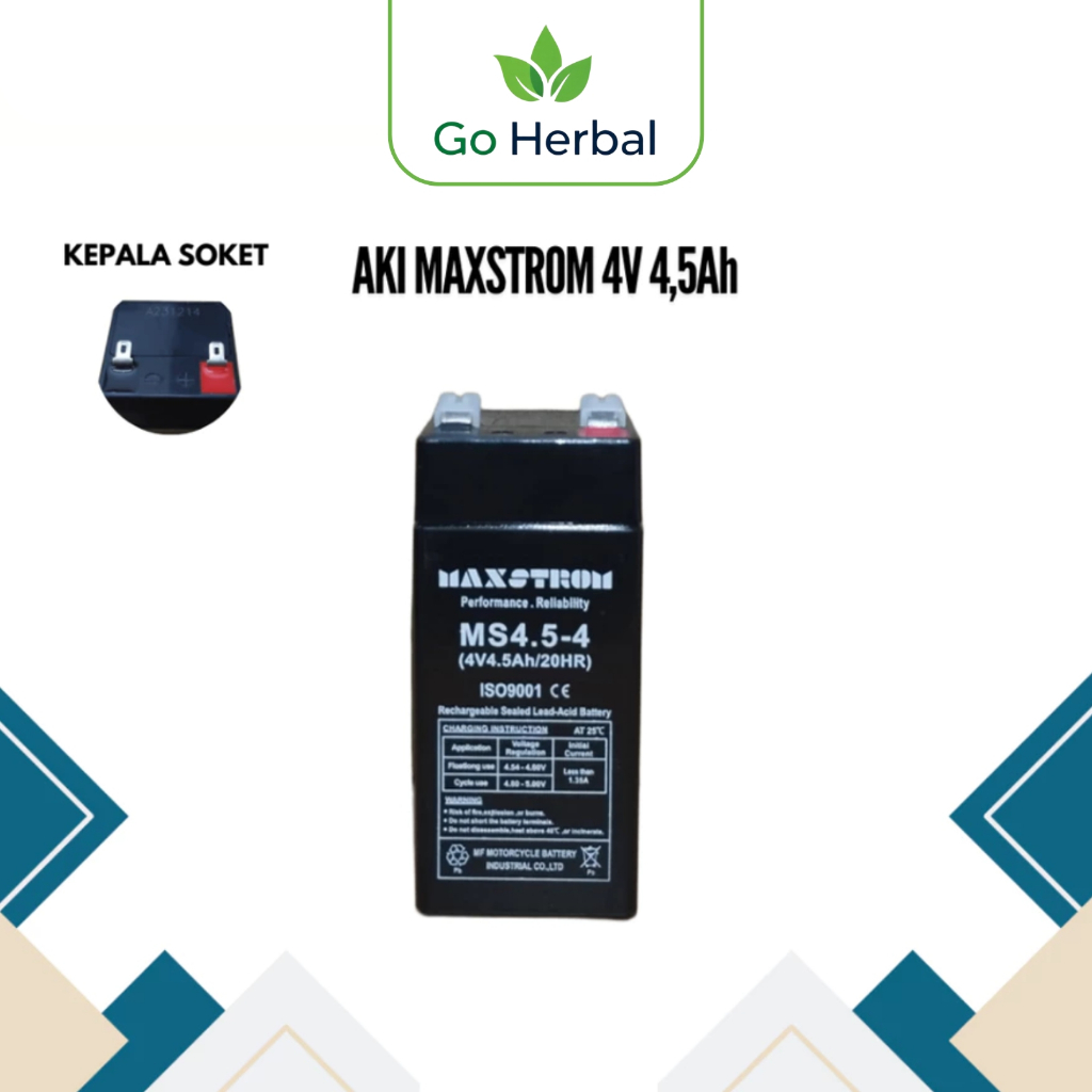 Aki Maxstrom Aki Kering Aki Timbangan VRLA MF 4V 4.5AH