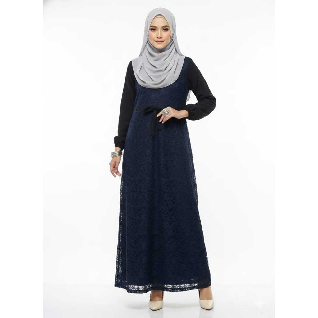 Eprise Gamis N - KP266 Navy | Gaun Maxi Wanita Muslim | Dress Gamis | Dress Lebaran
