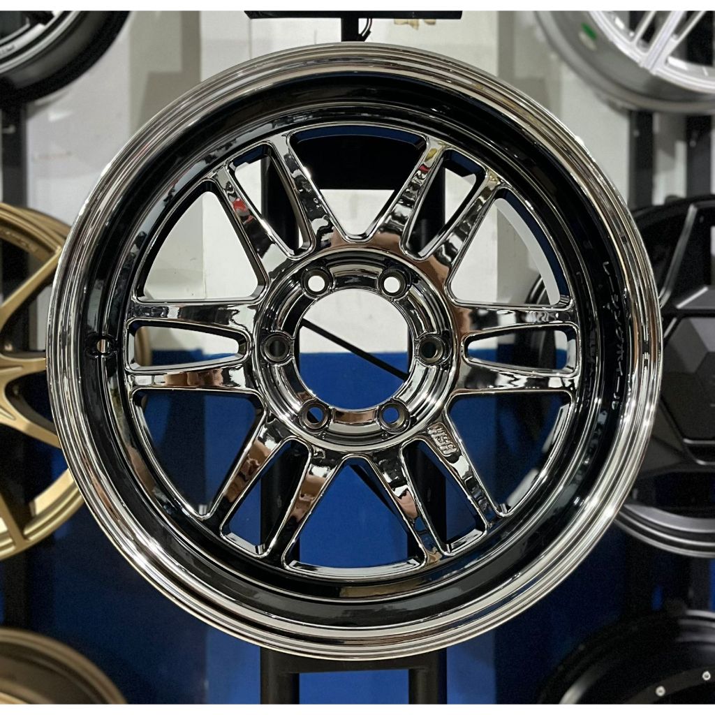 velg mobil rpf1 r18 black chrome untuk pajero fortuner dll HSR BOROKO BLY01 Ring 18