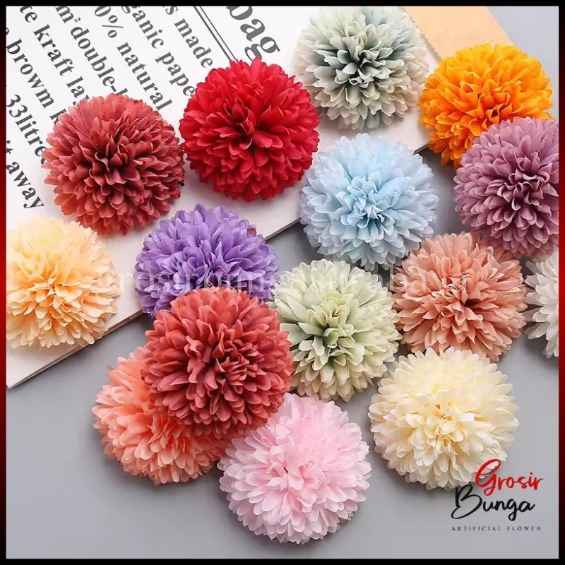 Kepala Bunga PomPom Boris Becker Artificial Flower - per 1 pcs