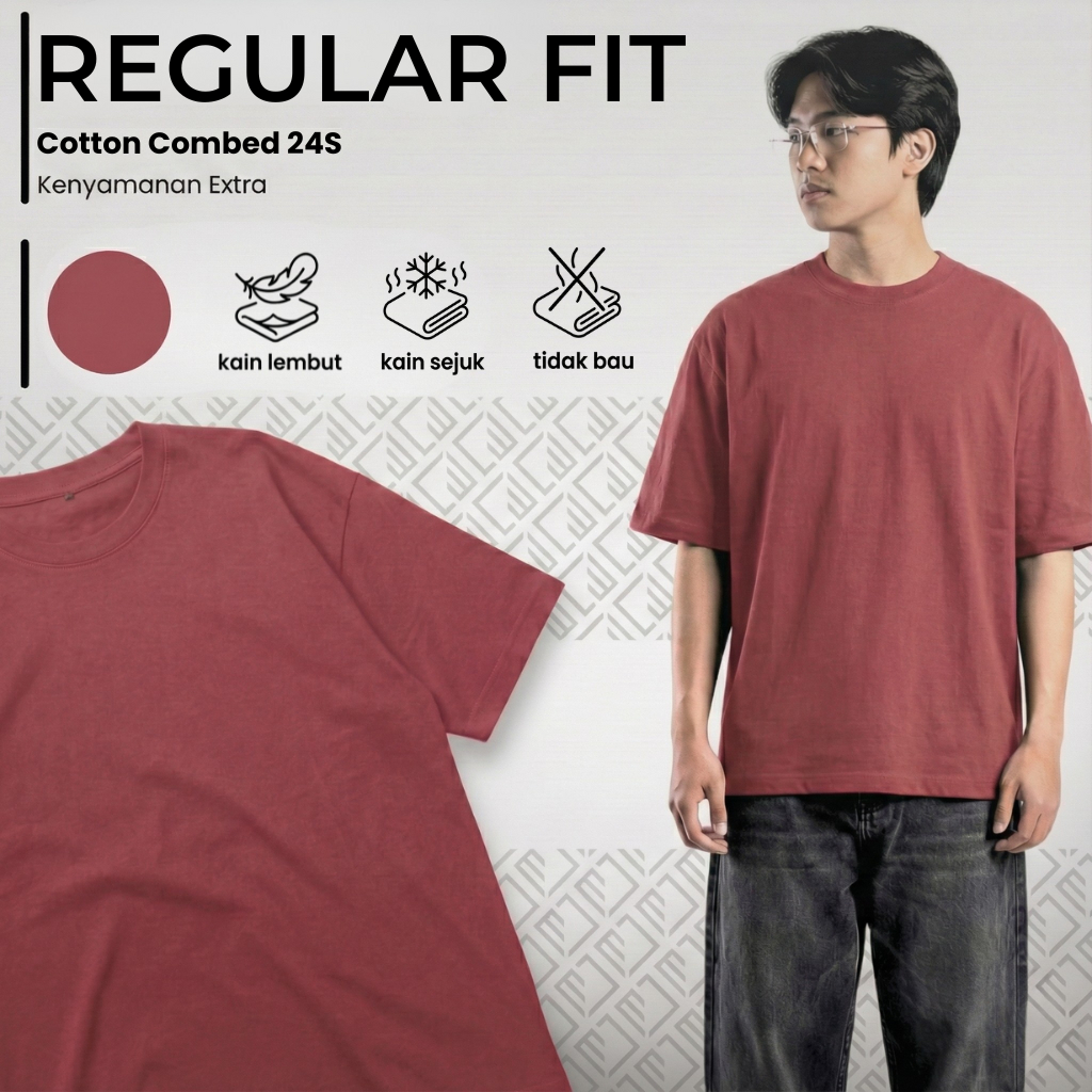 Cakrawangsa Kaos Polos Regular Fit Cotton Combed 24s | Blush Red