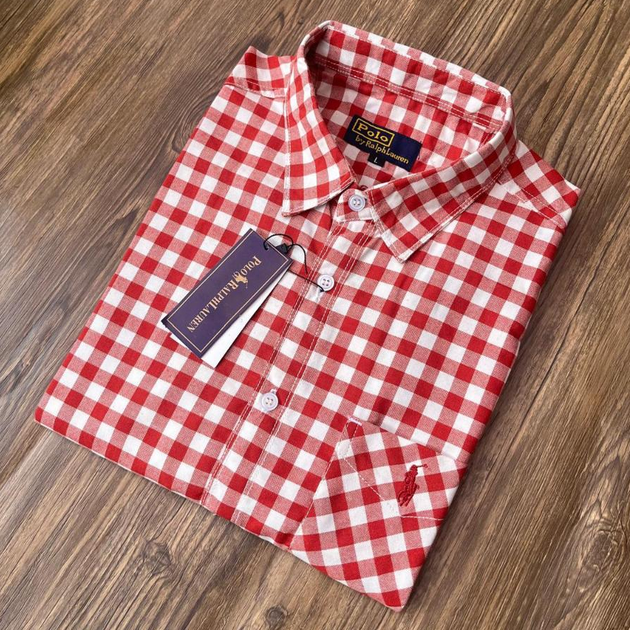 Kemeja POLO Pria Motif Kotak Kotak Full Cotton Oxford Premium | Kemeja Pria Shirt Casual