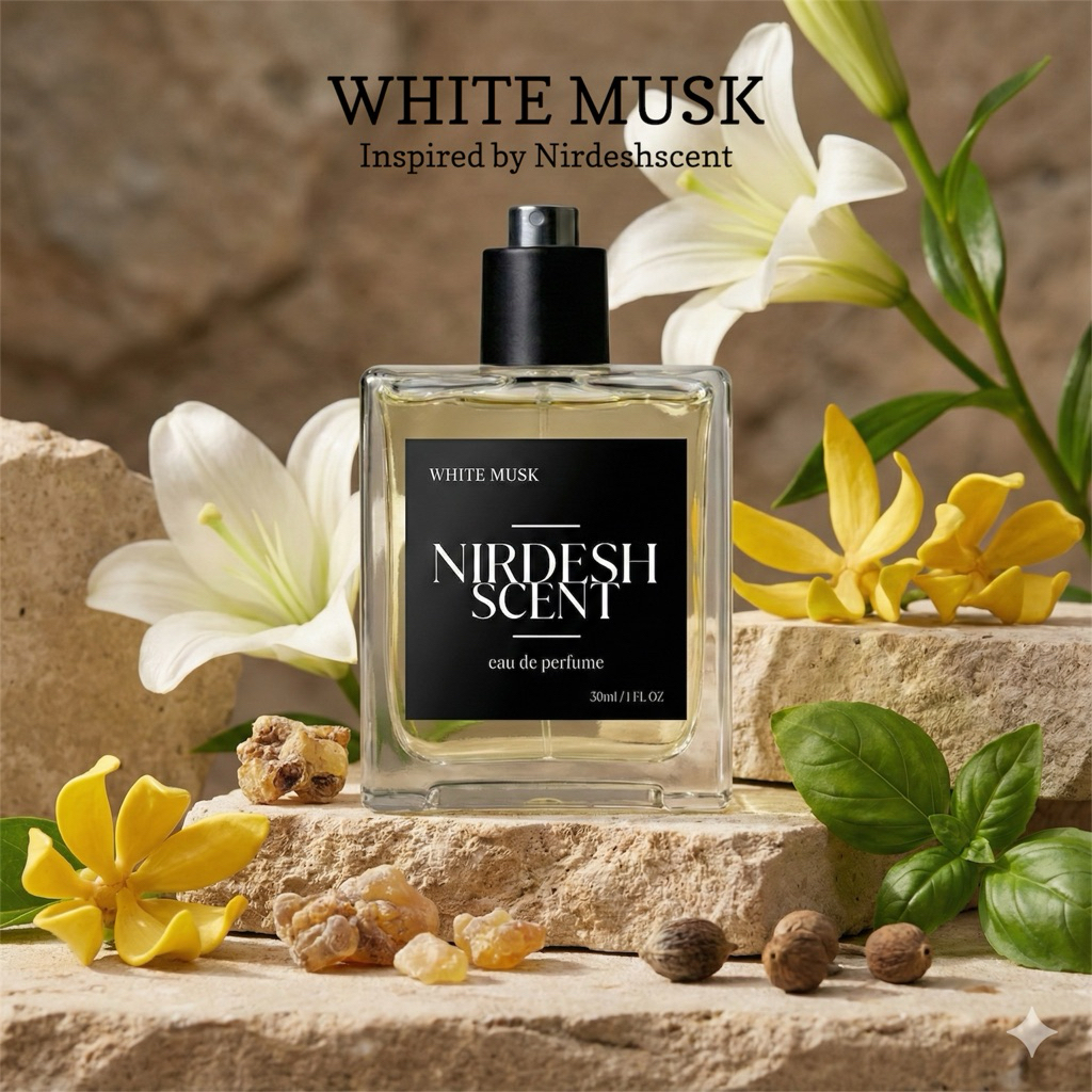 Nirdeshscent - WHITE MUSK Inspired Parfum Aroma Musky Powdery White Floral Women Perfume