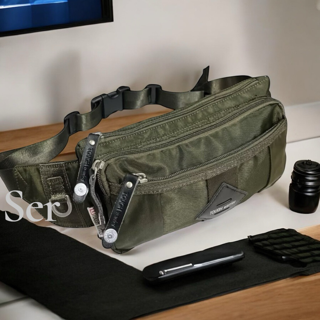 TAS SLEMPANG IMPORT ORIGINAL PRIA TOUGH WARRIOR 4368//TAS PINGGANG PRIA NILON TOUGH WARIOR