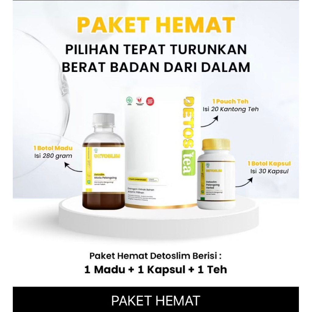 Detoslim paket lengkap herbal pelangsing membantu mendukung program diet dengan cepat