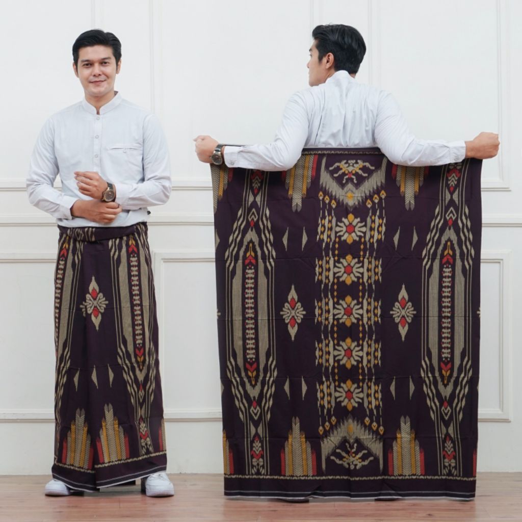 Sarung Al Majali Motif Tenun Etnik Pria Printing Rayon Polyester Pekalongan Santri Dewasa Nusantara