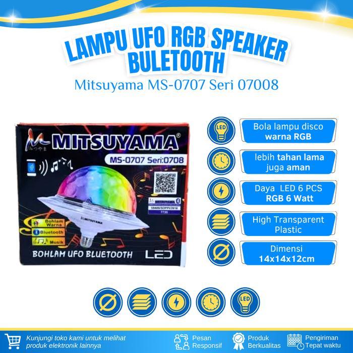 Lampu Led Speaker Bluetooth UFO Lampu Disco 6 watt Mitsuyama MS-0708 pakai remote control