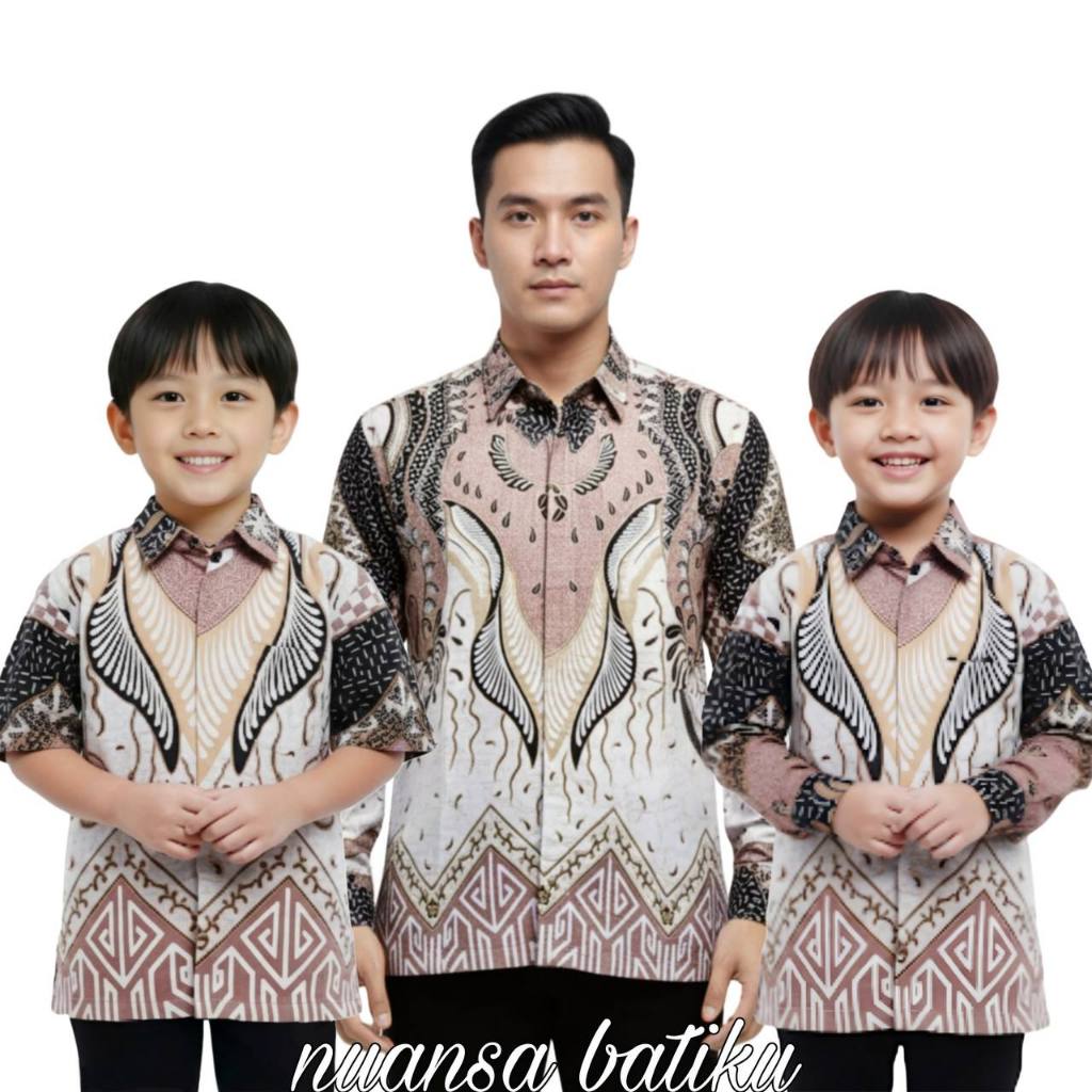 Batik Pink Peach Salem - Batik Lanangjagad Pria Batik Ayah dan Anak Laki Laki Kemeja Batik Anak Cowo