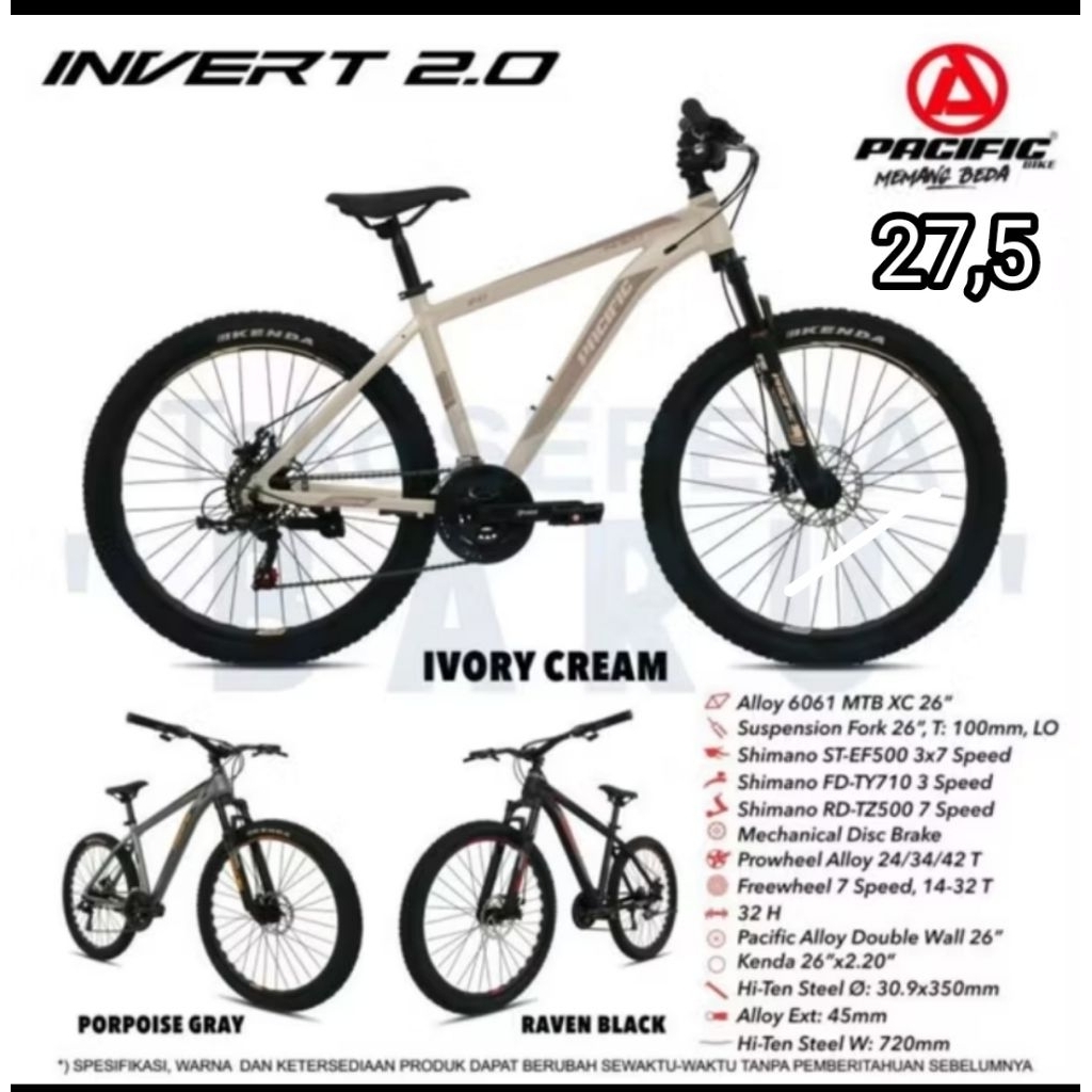 sepeda gunung MTB Dewasa 27,5 pacific invert 2.0 instan