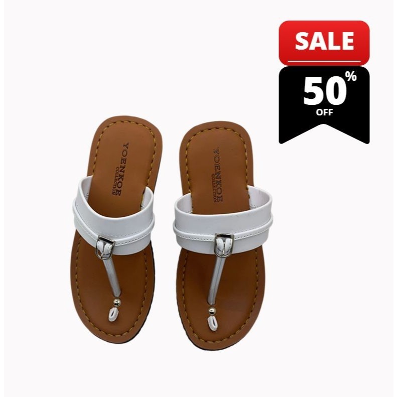 Sandal Jepit Tarumpah Kulit Pria Dewasa Outsole Karet Mentah Bagus Bergaya dan Elegan