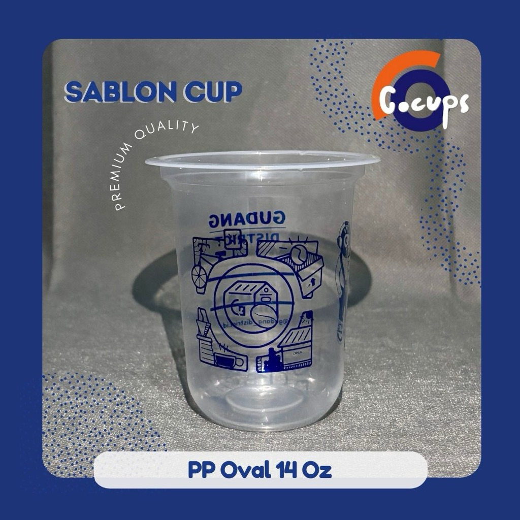 Cup Sablon PP Oval 14 Oz