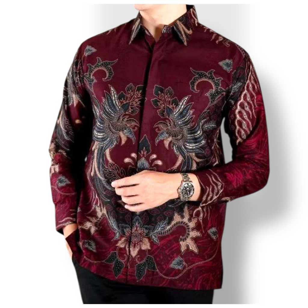 Kemeja Batik Pria Lengan Panjang Eksklusif | Batik Modern Motif Mewah Bahan Katun Nyaman & Elegan