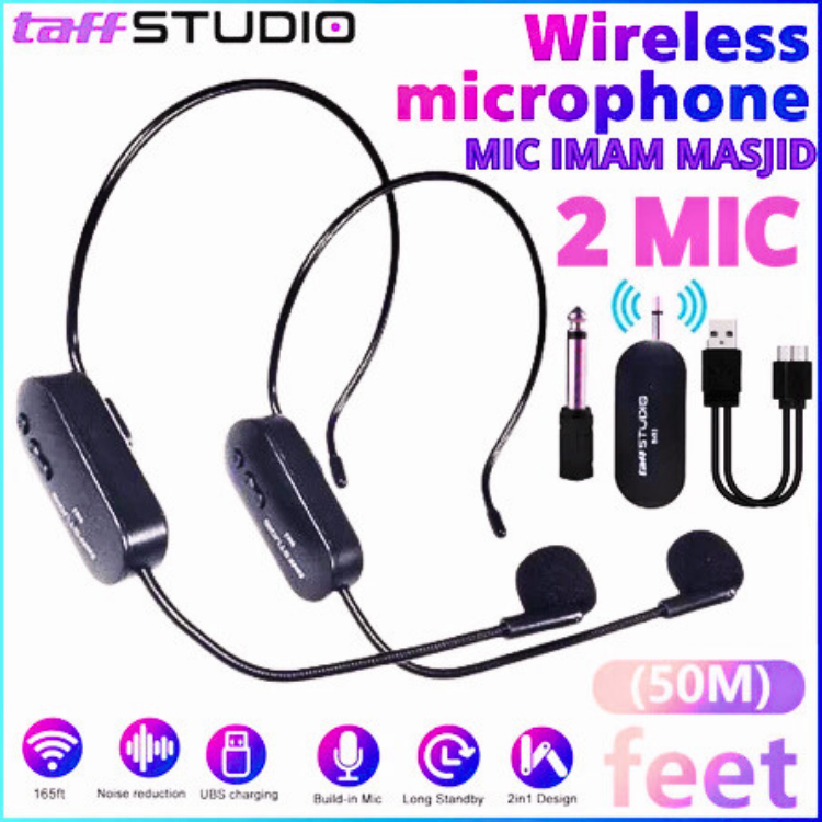 BARU 2 PCS Mic Mikropon Bando wireles Imam Masjid Terbaik karaoke konten kreator mengajar Terbaru