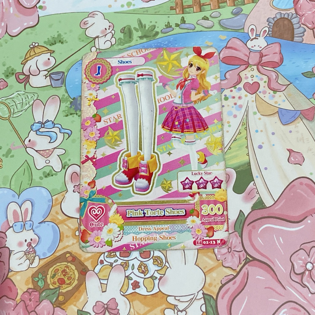 aikatsu card ichigo pink torte shoes
