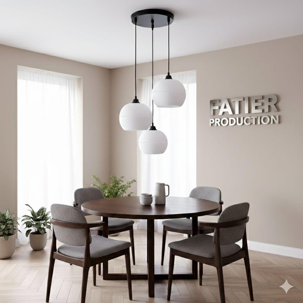 Lampu Gantung Bulat Putih Lampu Hias plafon PVC lampu bola COD