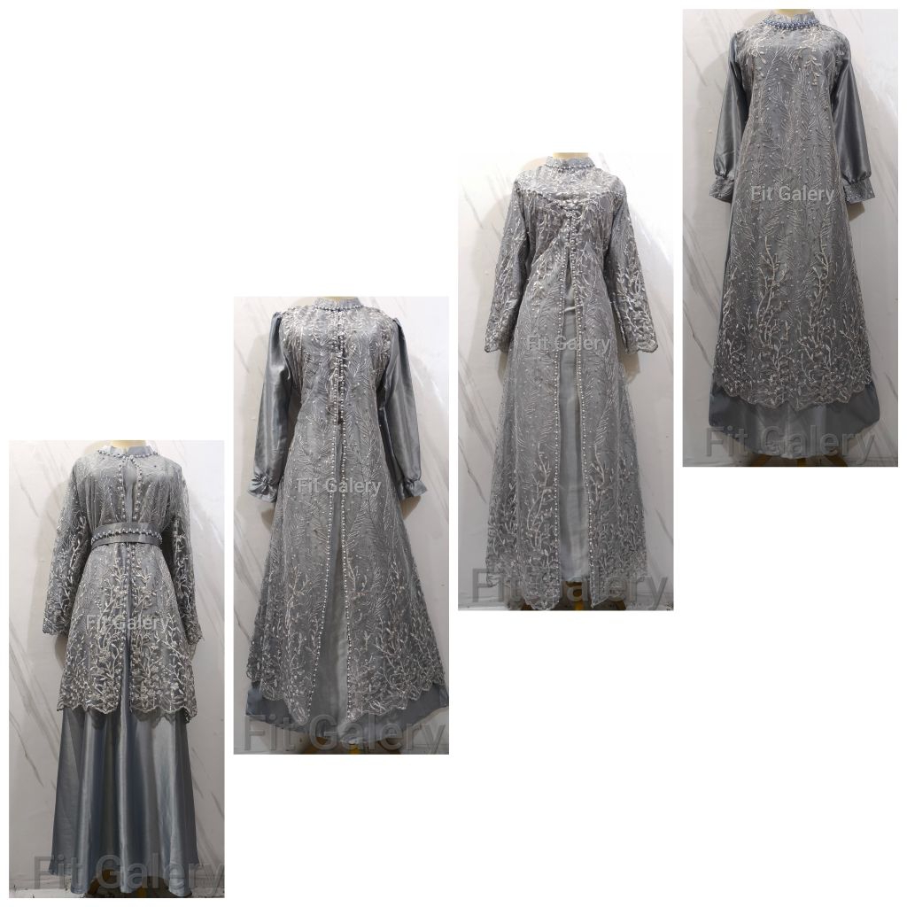 SERAGAM KELUARGA ABU SILVER / GAMIS PESTA ABU SILVER
