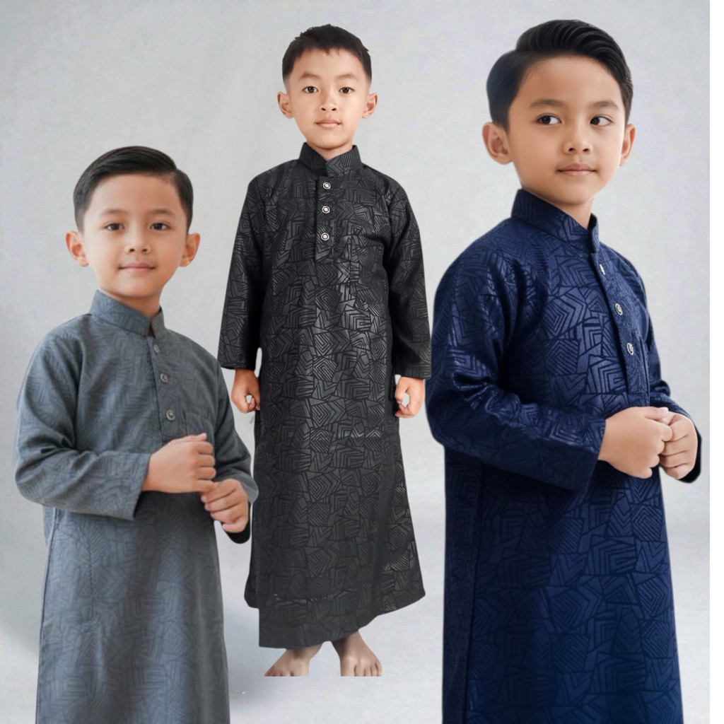 BEST DEALS SAUDI MUSLIM Gamis jubah anak embos lengan panjang gamis sultan jubah sultan pria laki