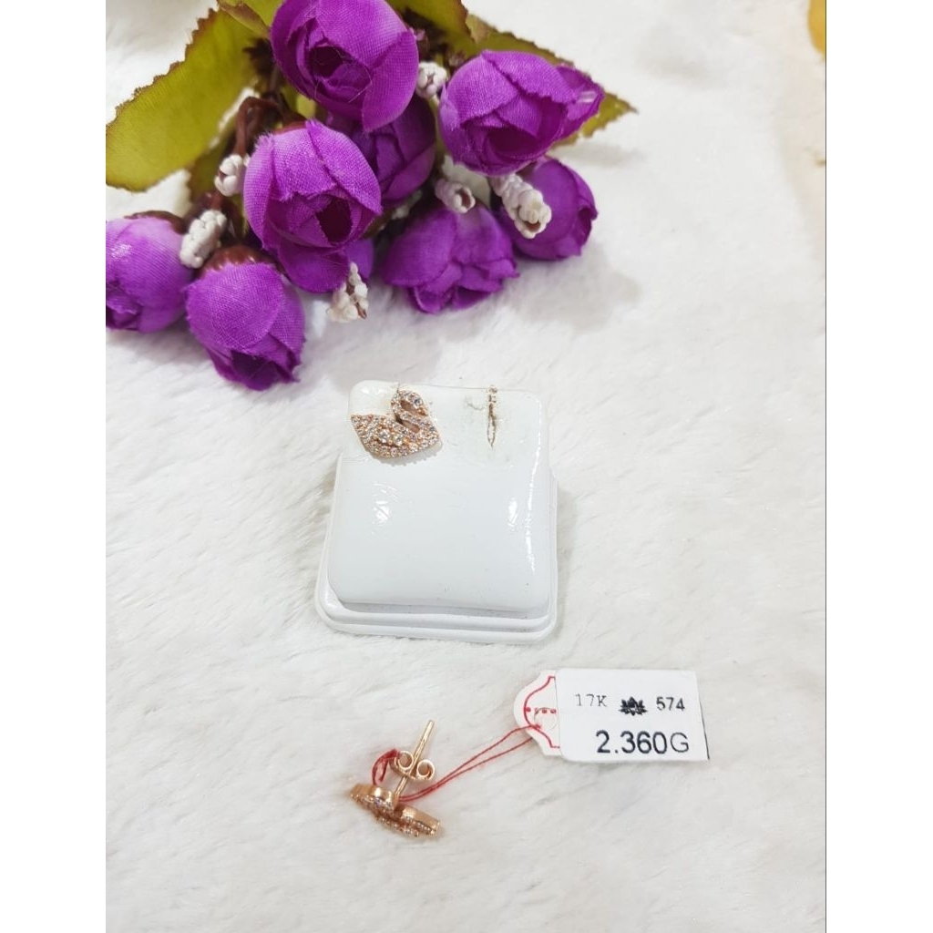 Anting emas 75 bebek putih