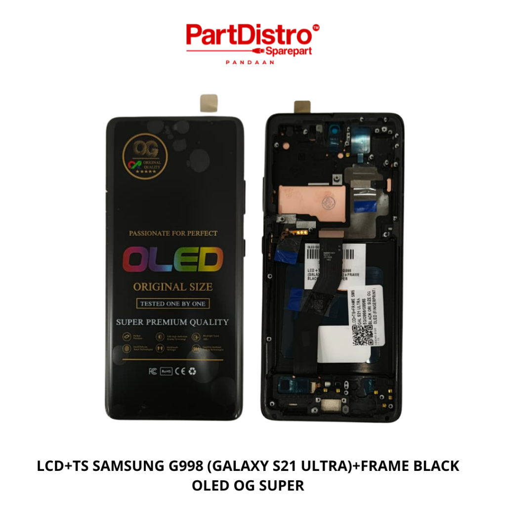 Layar Lcd Touchscreen SAMSUNG G998 (GALAXY S21 ULTRA)+FRAME BLACK OLED OG SUPER