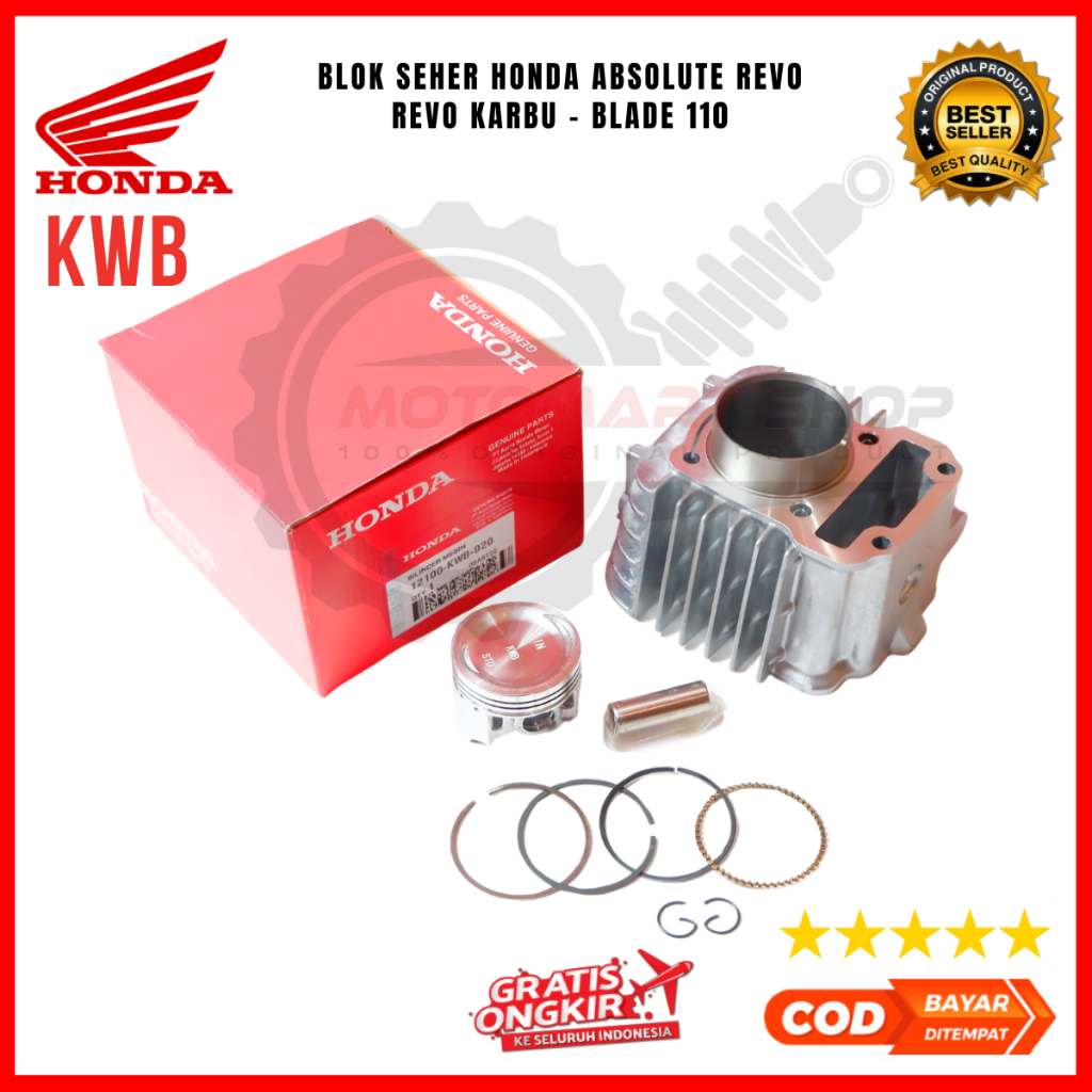 Blok Seher Absolute Revo Ori / Blok Piston Mesin Revo Karbu / Boring Silinder Blade 110 - KWB